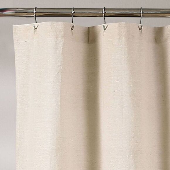 Lush Decor -  Color Block Pleated Shower Curtain 72x7 Beige - Picture 2 of 4